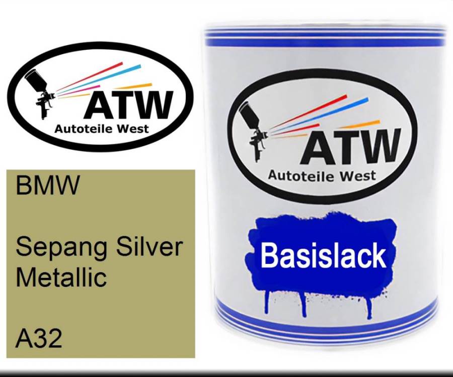 BMW, Sepang Silver Metallic, A32: 1L Lackdose, von ATW Autoteile West.